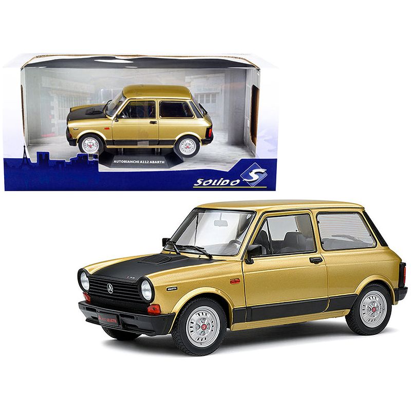 1980 Autobianchi A112 Abarth Bronze Metallic with Matt Black Hood 1/18 Diecast Model Car by Solido