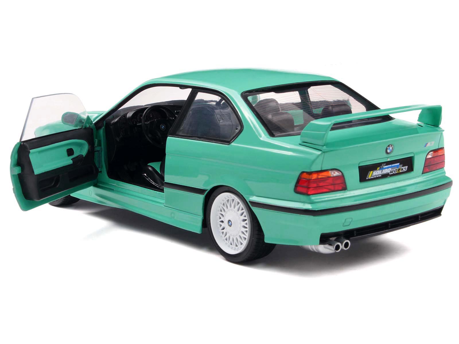 Mint Green BMW M3 toy car with open door