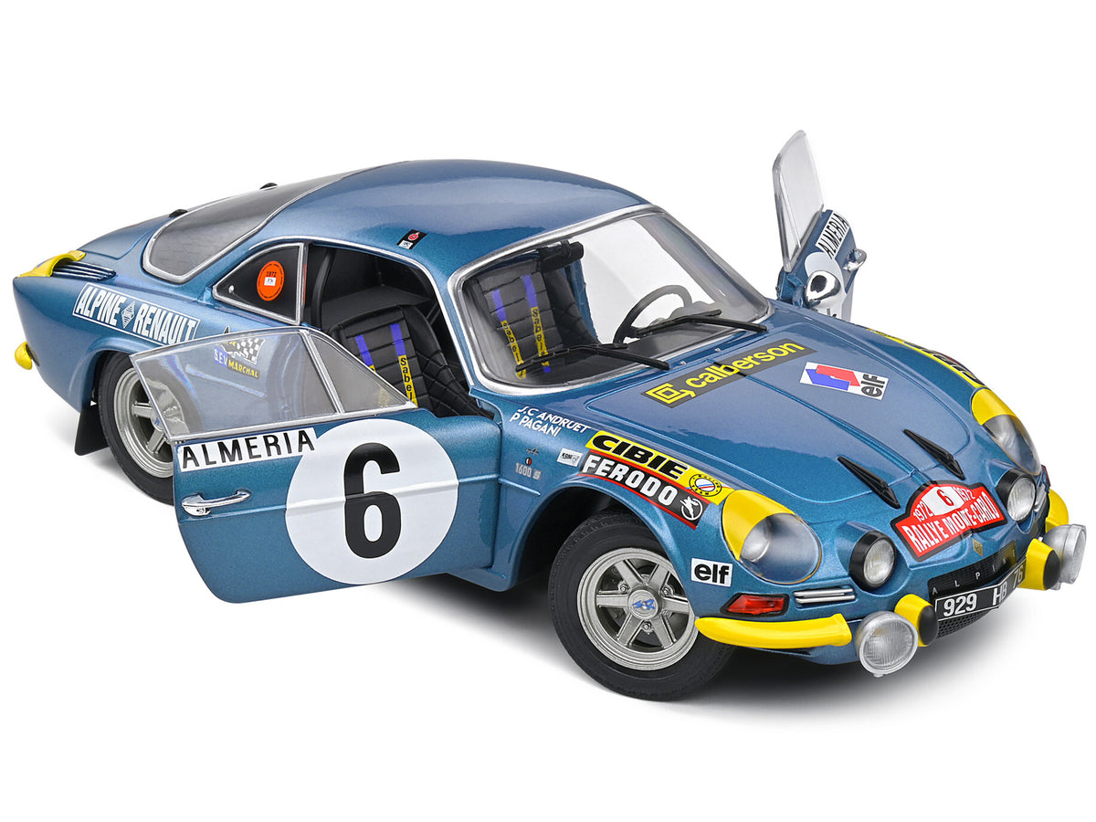 Alpine A110 1600S #6 Jean-Claude Andruet - Pierre Pagani "Rallye Montecarlo" (1972) "Competition" Series 1/18 Diecast Model Car by Solido - view 2