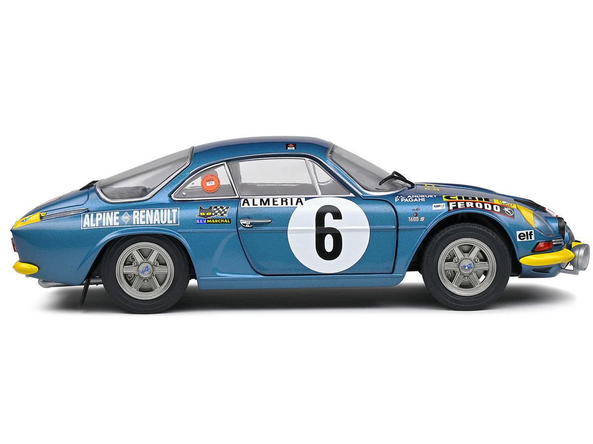 Alpine A110 1600S #6 Jean-Claude Andruet - Pierre Pagani "Rallye Montecarlo" (1972) "Competition" Series 1/18 Diecast Model Car by Solido - view 3