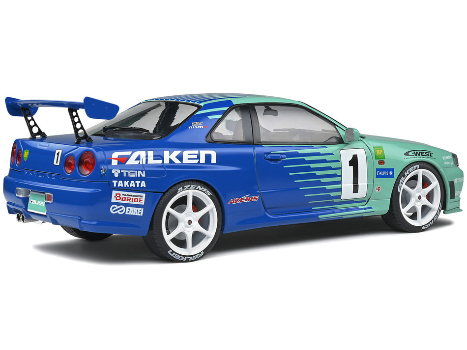 Nissan Skyline GT-R (R34) RHD (Right Hand Drive) #1 Hironori Takeuchi - Yuji Tachikawa "Falken" JGTC (Japan Grand Touring Championship) (2001) "Competition" Series 1/18 Diecast Model Car by Solido