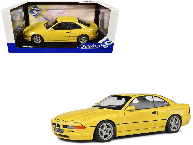 1990 BMW 850 (E31) CSI Dakar Yellow 1/18 Diecast Model Car by Solido