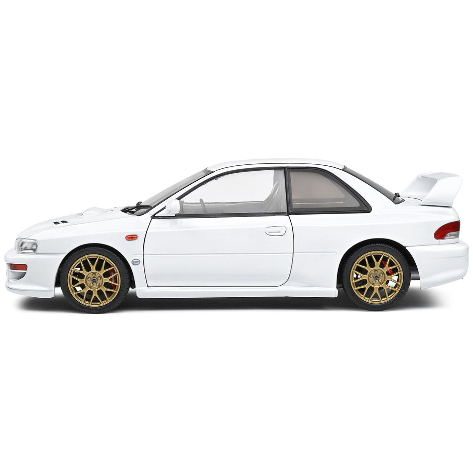 1998 Subaru Impreza 22B RHD (Right Hand Drive) Pure White with Gold Wheels 1/18 Diecast Model Car by Solido