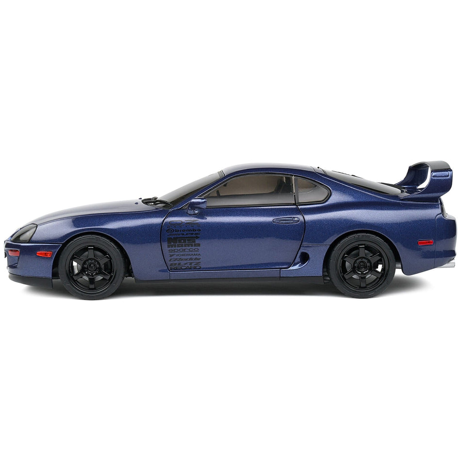 1993 Toyota Supra Mk4 (A80) Streetfighter RHD (Right Hand Drive) Dark Blue Metallic 1/18 Diecast Model Car by Solido