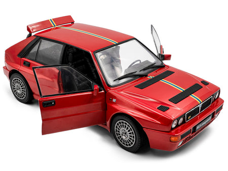 Red Lancia Delta Integrale model car with open doors