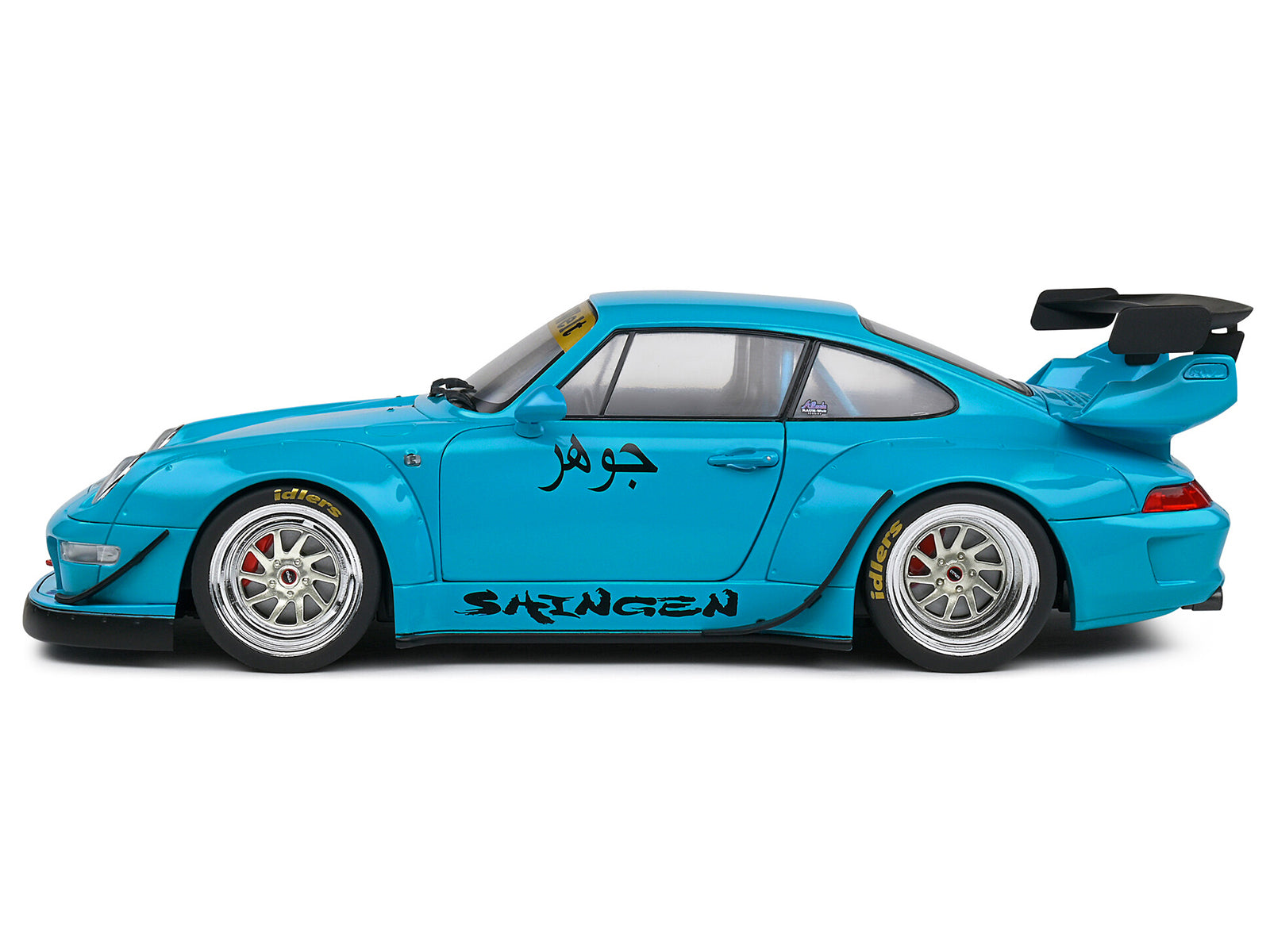 2018 RWB "Shingen" Light Blue with Graphics "Rauh WeltBegriff" 1/18 Diecast Model Car by Solido