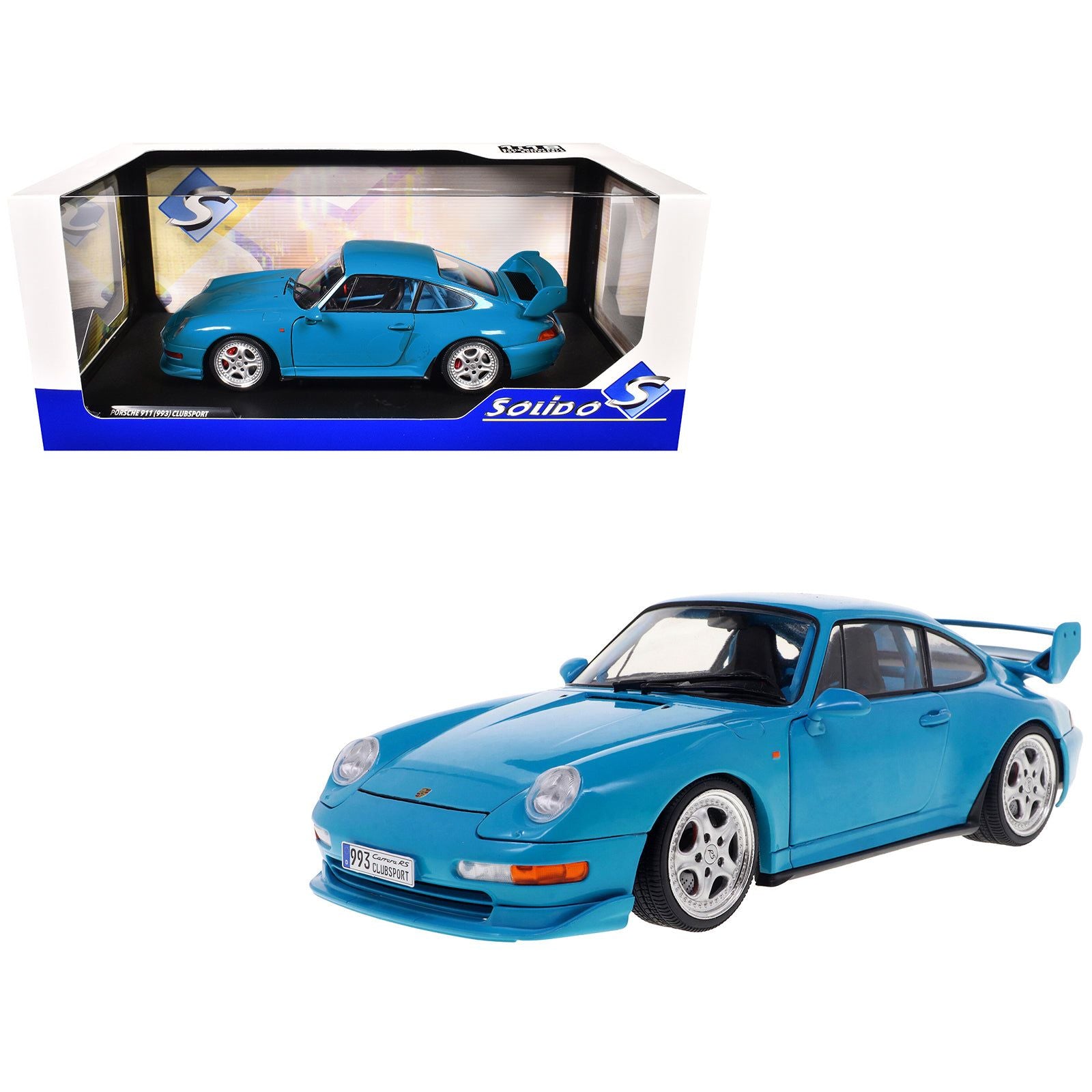 1997 Porsche 911 (993) Clubsport Riviera Blue 1/18 Diecast Model Car by Solido