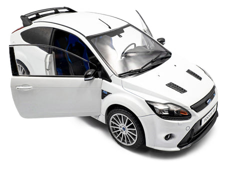 White Ford Focus RS model car with doors open