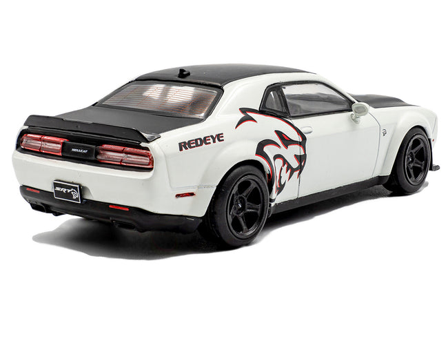 2020 Dodge Challenger SRT Hellcat Redeye Widebody White Knuckle with Matt Black Hood and Top 1/43 Diecast Model Car by Solido