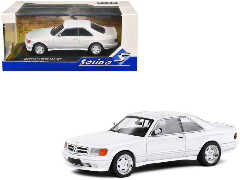 1990 Mercedes-Benz 560 SEC AMG WideBody Classic White 1/43 Diecast Model Car by Solido