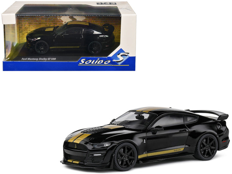 2020 Shelby Mustang GT500 Black with Gold Stripes 1/43 Diecast Model Car by Solido