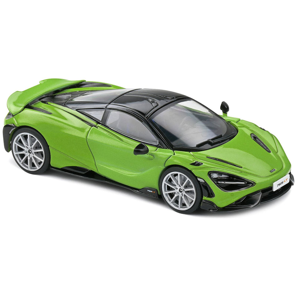 2020 McLaren 765 LT Lime Green Metallic and Black 1/43 Diecast Model Car by Solido