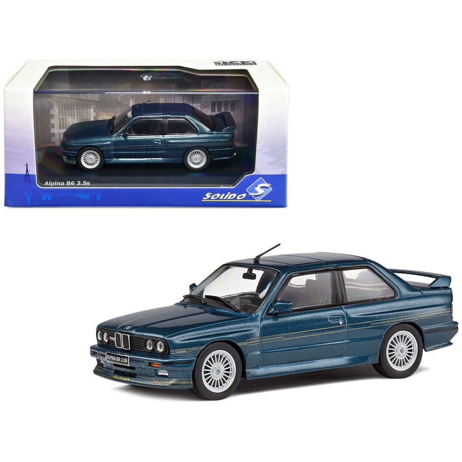 1989 BMW E30 M3 Alpina B6 3.5S Alpina Blue Metallic 1/43 Diecast Model Car by Solido