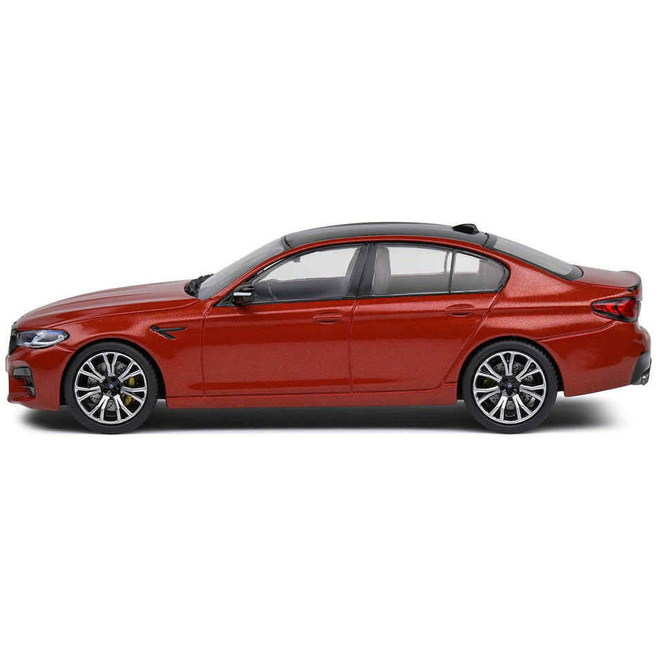 BMW M5 (F90) Competition Red Metallic with Black Top 1/43 Diecast Model Car by Solido