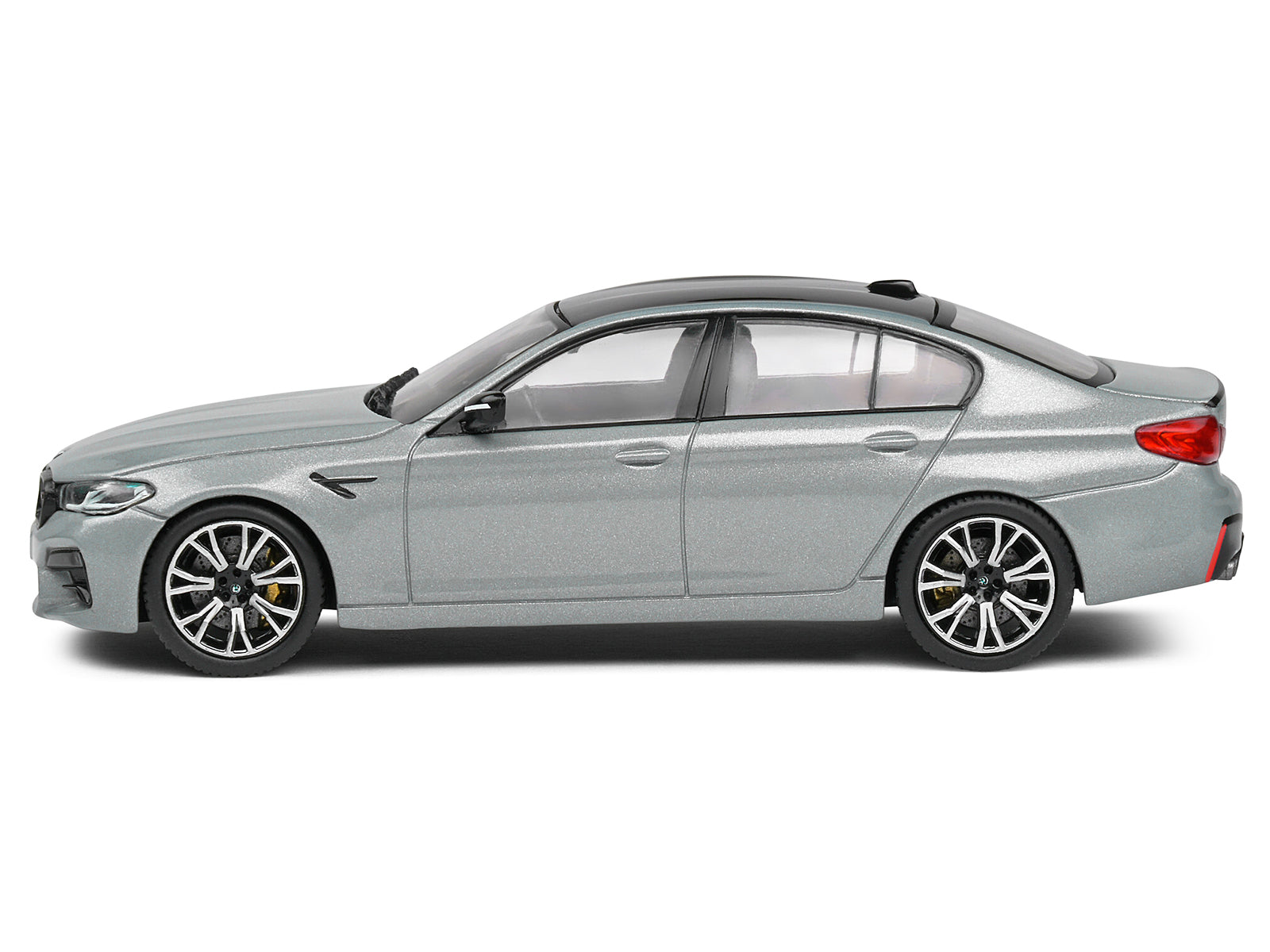 2022 BMW M5 F90 Competition Brooklyn Gray Metallic with Black Top 1/43 Diecast Model Car by Solido