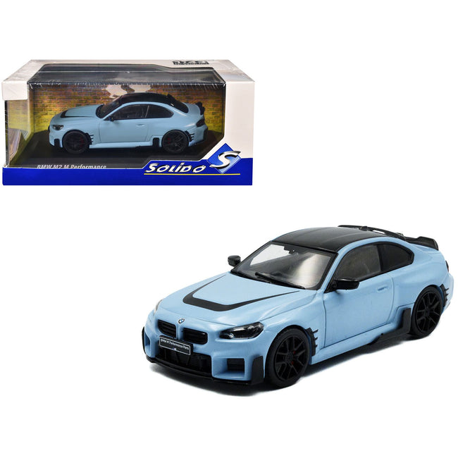 2023 BMW M2 M Performance Zandvoort Blue with Black Top 1/43 Diecast Model Car by Solido