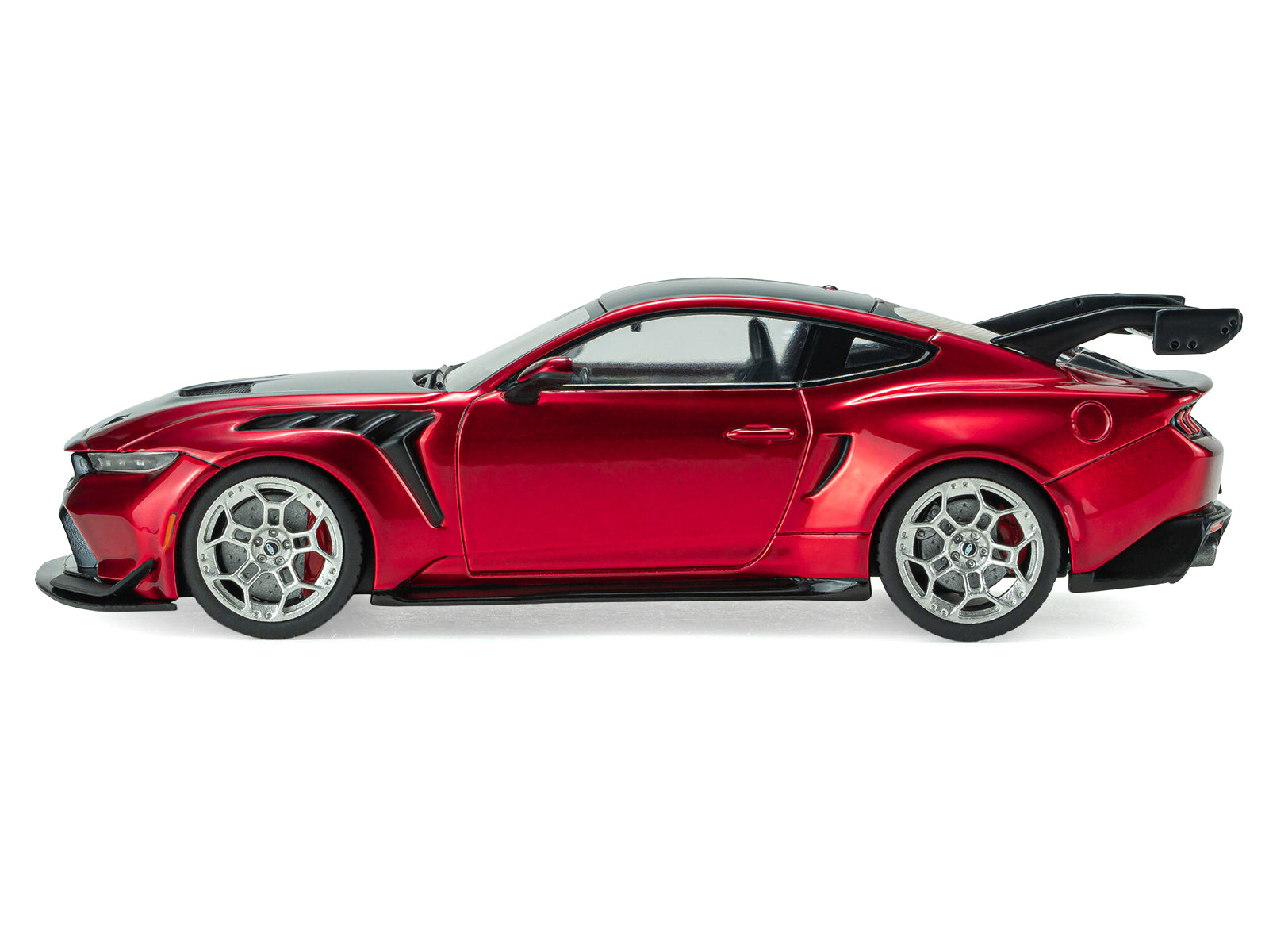 2025 Ford Mustang GTD Chroma Flame Red Metallic with Black Stripes 1/43 Diecast Model Car by Solido