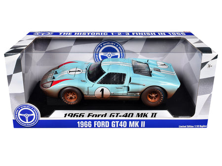 Ford GT40 MKII #1 Ken Miles - Denny Hulme "Shelby American" 2nd Place "24 Hours of Le Mans" (1966) "60th Anniversary of Historic 1-2-3 Finish" Series 1/18 Diecast Model Car by ACME
