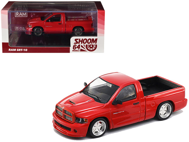 2003 Dodge Ram SRT-10 Pickup Truck Red 1/64 Diecast Model Car by Shoom64 Models
