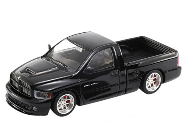 2003 Dodge Ram SRT-10 Pickup Truck Black 1/64 Diecast Model Car by Shoom64 Models