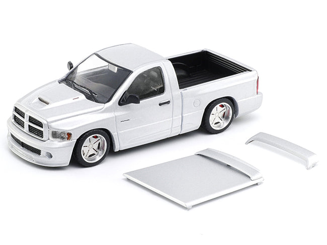 2003 Dodge Ram SRT-10 Pickup Truck Silver Metallic 1/64 Diecast Model Car by Shoom64 Models