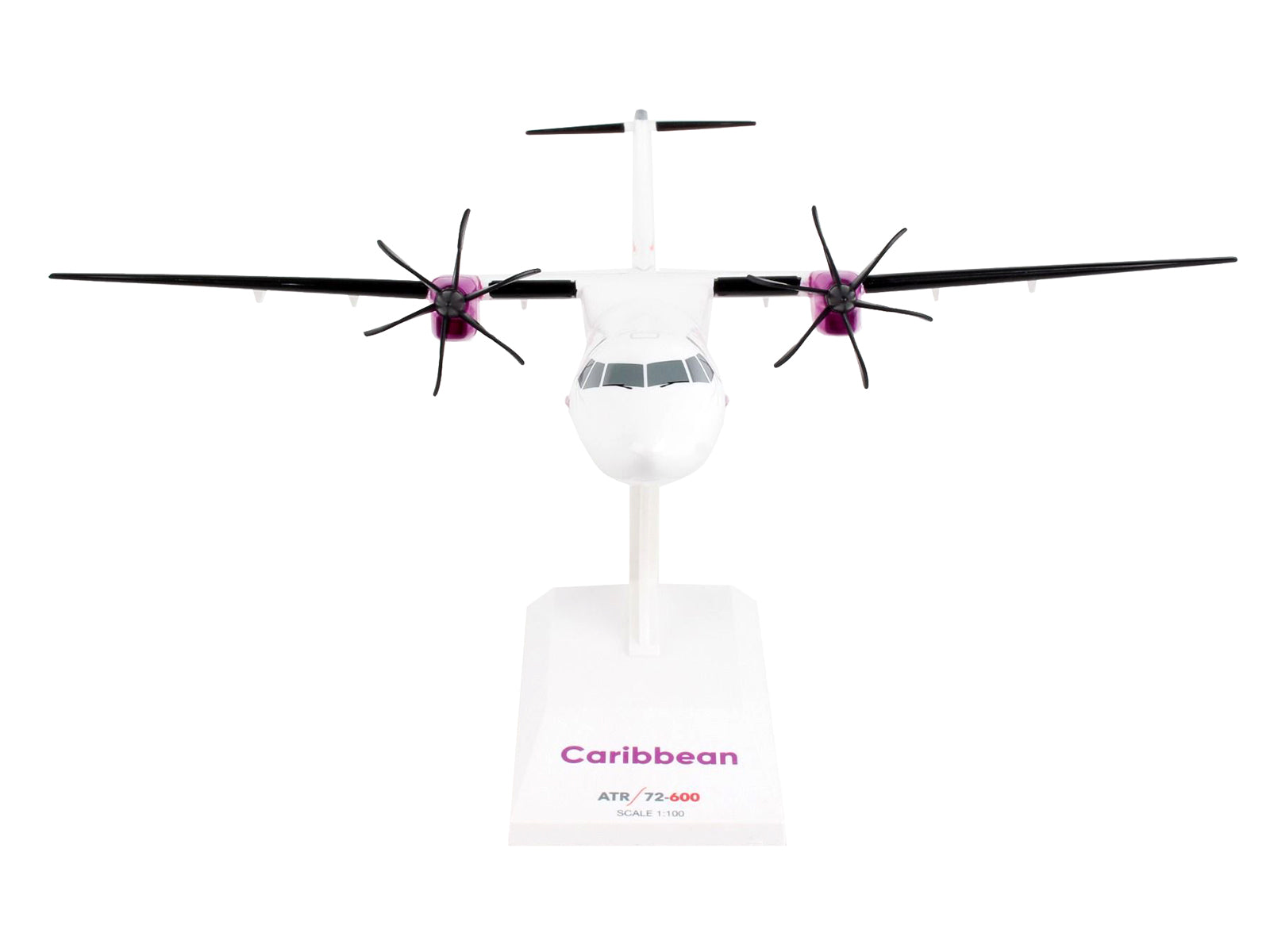 ATR 72-600 Commercial Aircraft "Caribbean Airlines" (9Y-TTI) White with Graphics (Snap-Fit) 1/100 Plastic Model by Skymarks