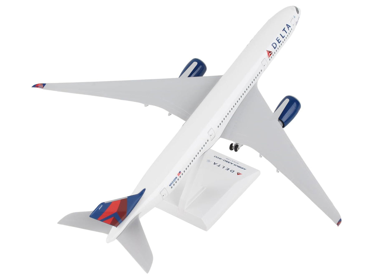 Airbus A350-900 Commercial Aircraft with Landing Gear "Delta Air Lines" (N502DN) White with Red and Blue Tail (Snap-Fit) 1/200 Plastic Model by Skymarks