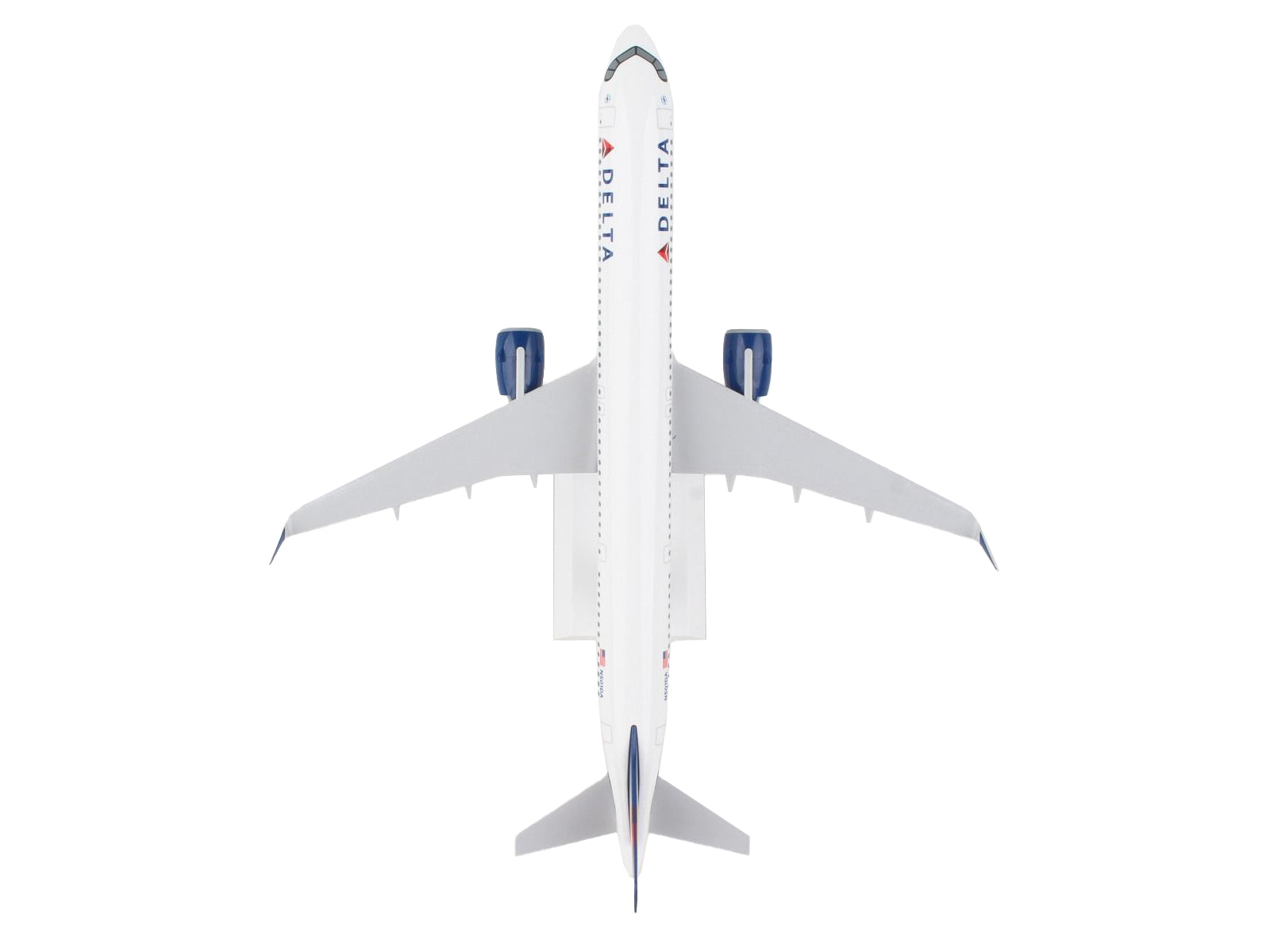 Airbus A321neo Commercial Aircraft "Delta Air Lines" (N501DA) White with Red and Blue Tail (Snap-Fit) 1/150 Plastic Model by Skymarks