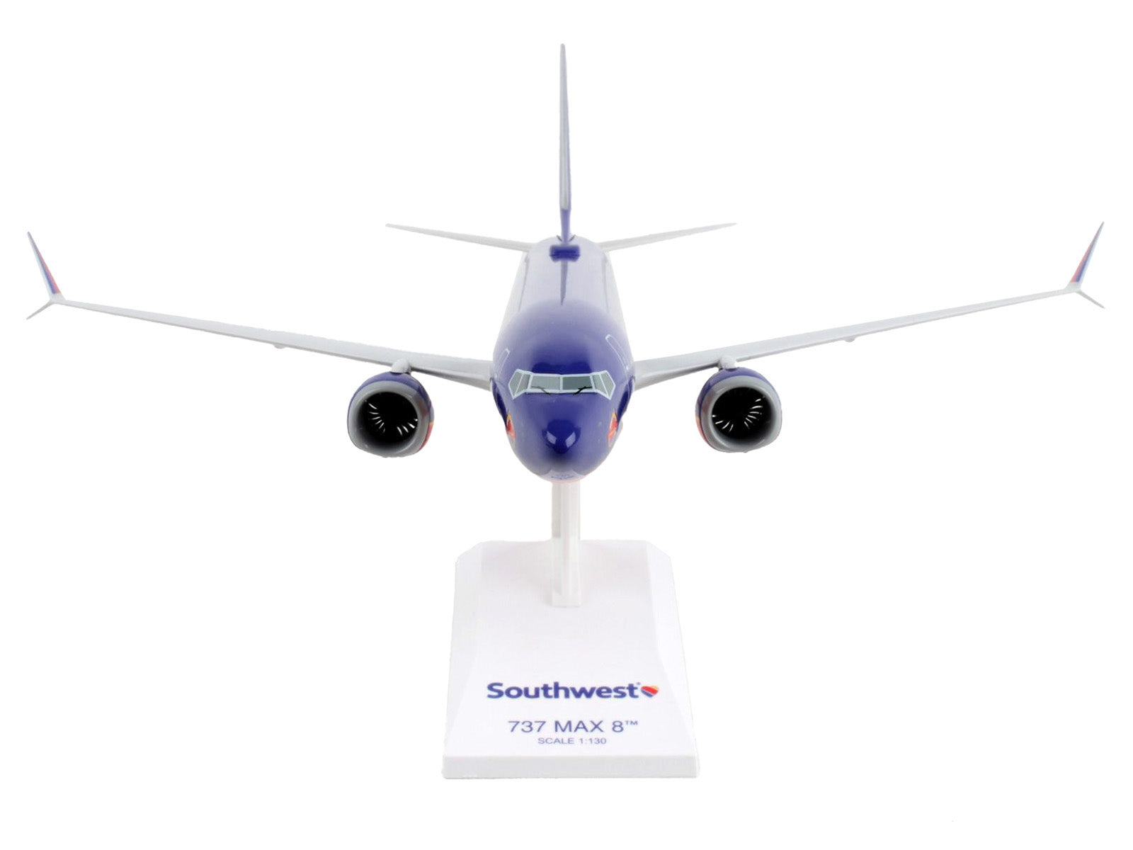 Boeing 737 MAX 8 Commercial Aircraft "Southwest Airlines" (N872CB) Blue with Red and Orange Stripes (Snap-Fit) 1/130 Plastic Model by Skymarks