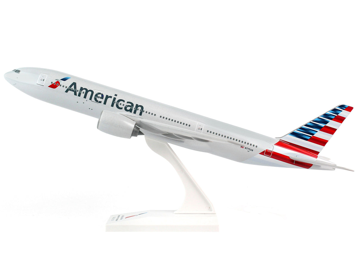 Boeing 777-200 Commercial Aircraft "American Airlines" (N775AN) Gray with Striped Tail (Snap-Fit) 1/200 Plastic Model by Skymarks