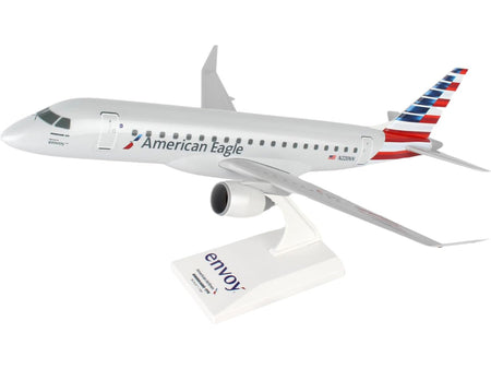 Embraer E175 Commercial Aircraft "American Airlines - American Eagle" (N220NN) Gray with Striped Tail (Snap-Fit) 1/100 Plastic Model by Skymarks