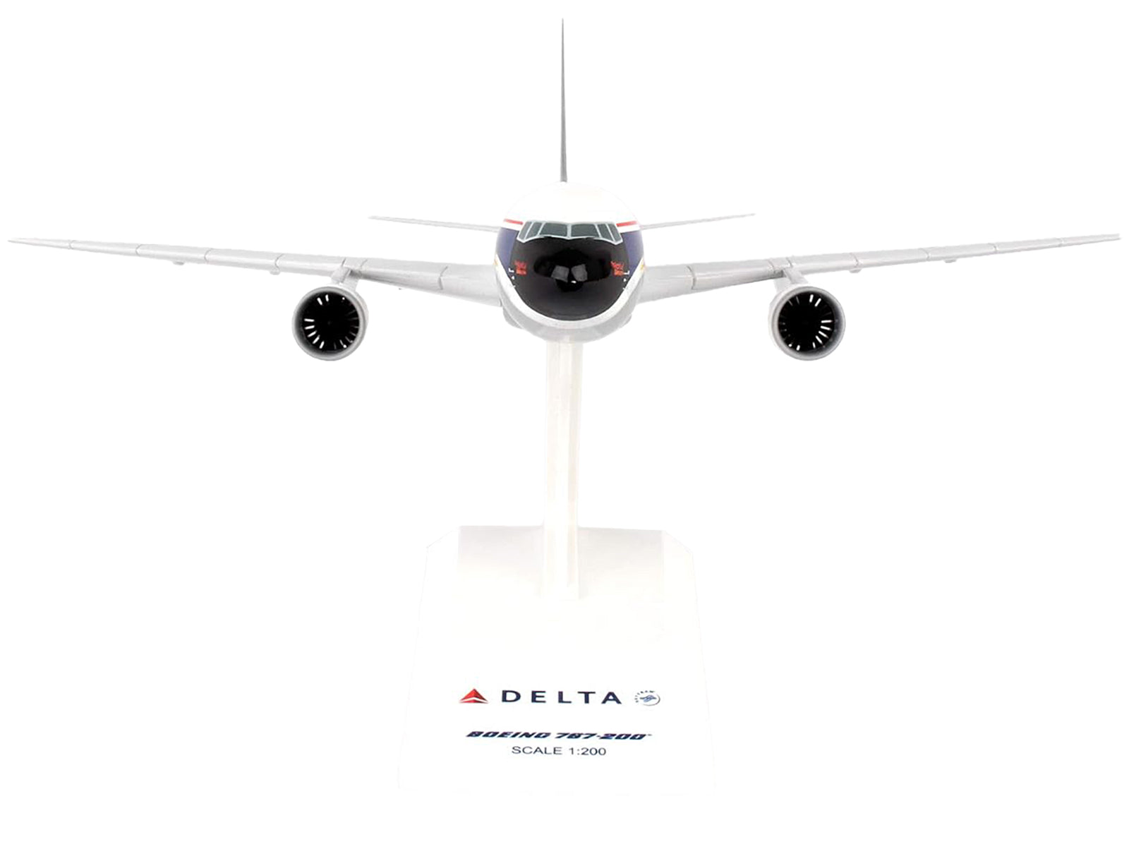 Boeing 767-200 Commercial Aircraft "The Spirit of Delta Airlines" (N170SY) White with Blue and Red Stripes (Snap-Fit) 1/200 Plastic Model by Skymarks