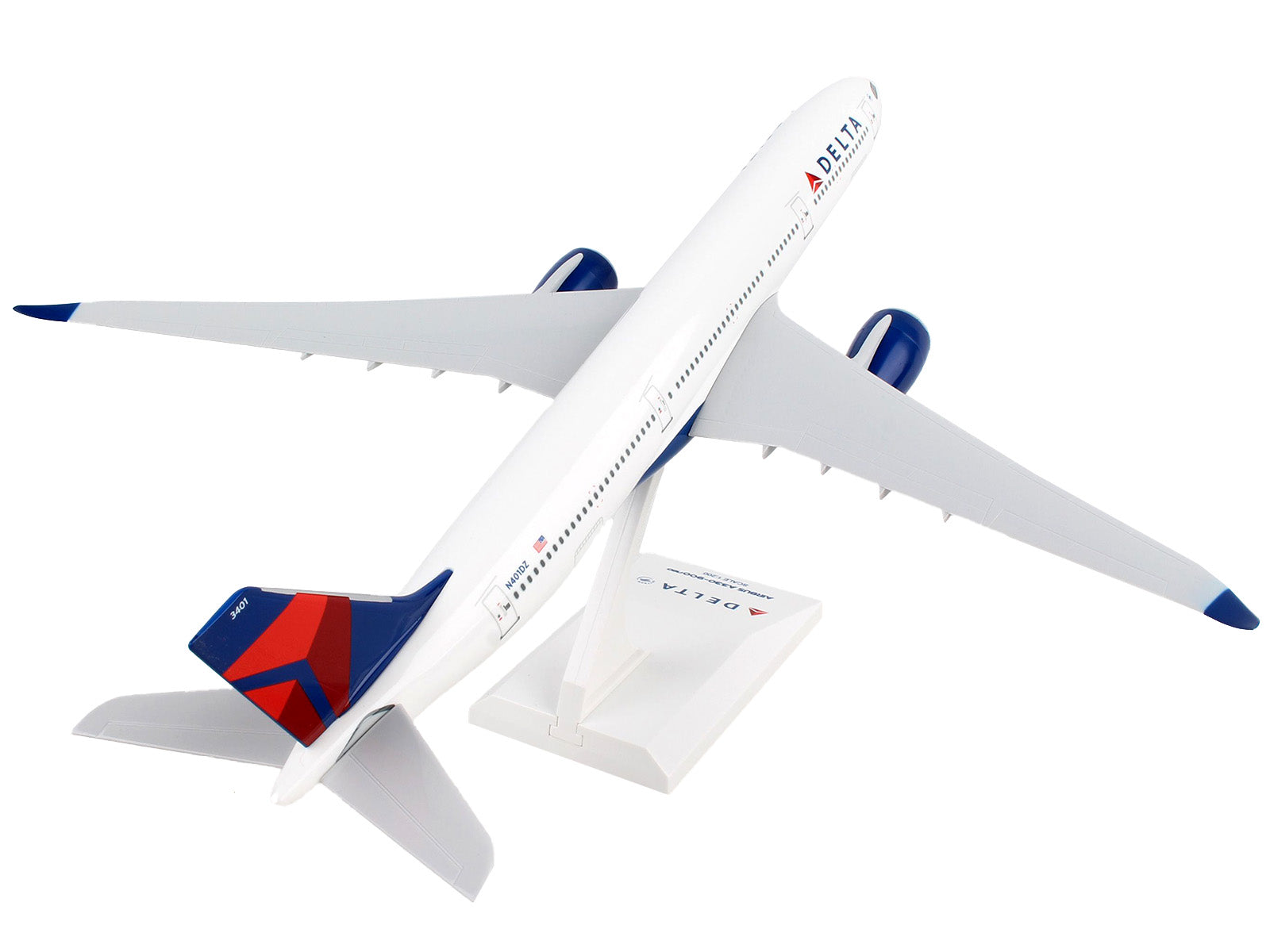 Airbus A330-900 Commercial Aircraft with Landing Gear "Delta Air Lines" (N401DZ) White with Blue and Red Tail (Snap-Fit) 1/200 Plastic Model by Skymarks