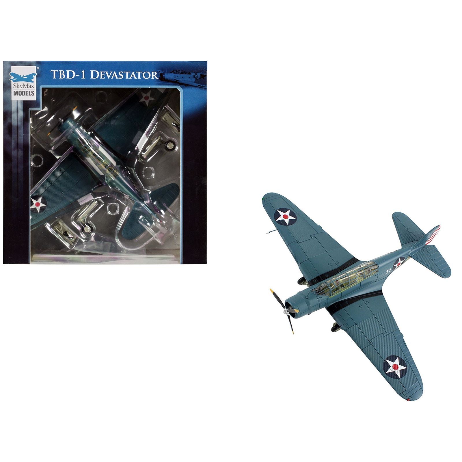 Douglas TBD-1 Devastator Bomber Aircraft "Lt. Cdr. James Brett VT-2 USS Lexington" (1942) United States Navy "SkyMax Models" Series 1/72 Diecast Model by Hobby Master