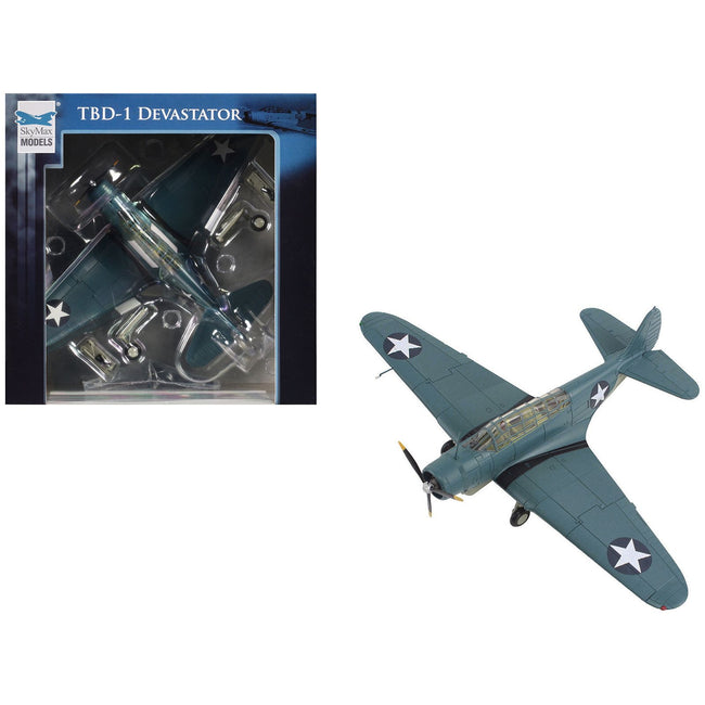 Douglas TBD-1 Devastator Bomber Aircraft "Battle of Midway Lt Cdr EE Lindsey VT-6 USS Enterprise" (1942) United States Navy "SkyMax Models" Series 1/72 Diecast Model by Hobby Master