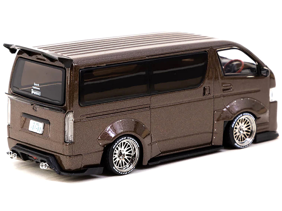 Toyota Hiace Widebody Van RHD (Right Hand Drive) Brown Metallic "Hobby43" Series 1/43 Diecast Model Car by Tarmac Works