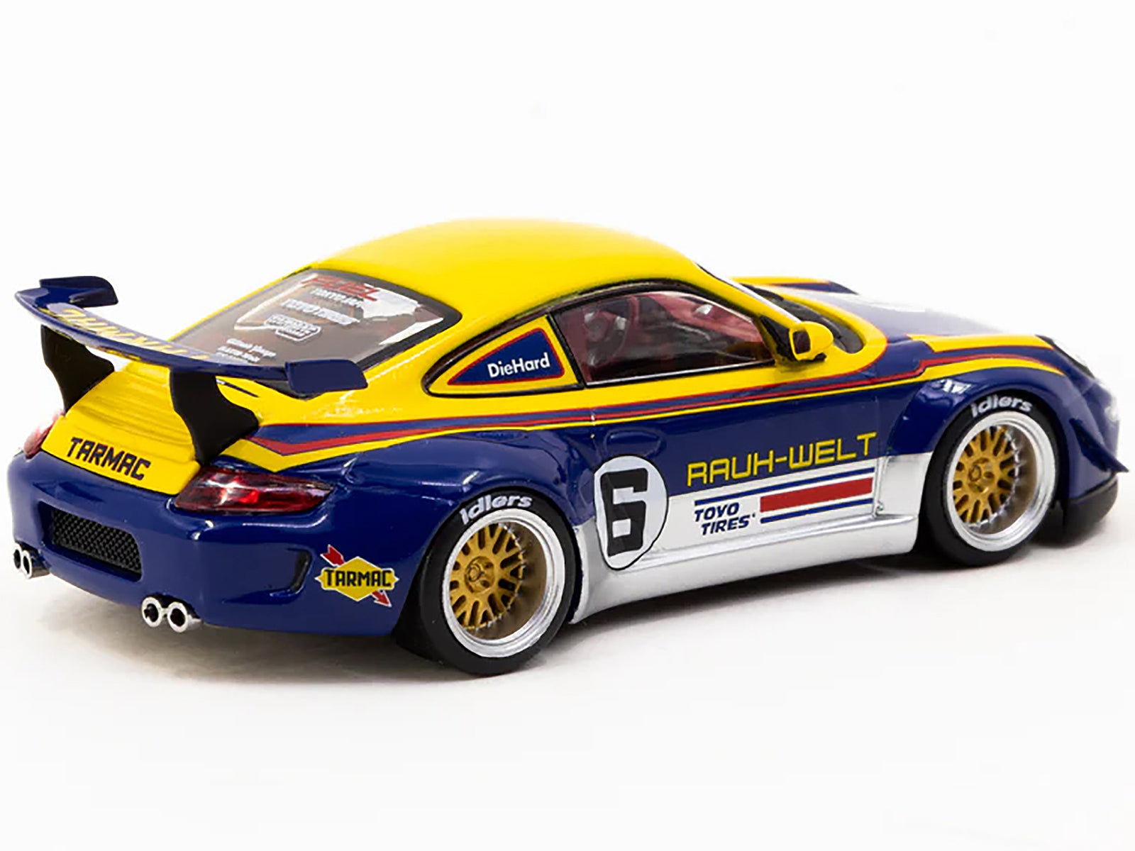 RWB 997 #6 Blue Metallic and Yellow with Graphics "FuelFest Tokyo 2023" "Hobby43" Series 1/43 Diecast Model Car by Tarmac Works