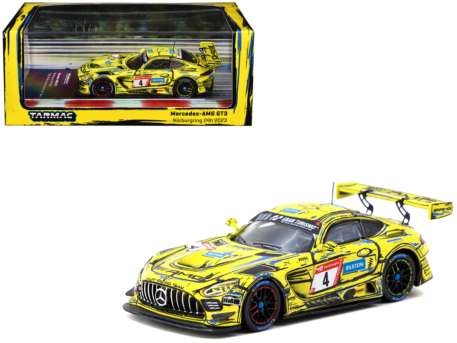 Mercedes-AMG GT3 #4 Philip Ellis - Raffaele Marciello - Luca Stolz - Edoardo Mortara 3rd Place "24 Hours of Nurburgring" (2023) "Hobby64" Series 1/64 Diecast Model by Tarmac Works