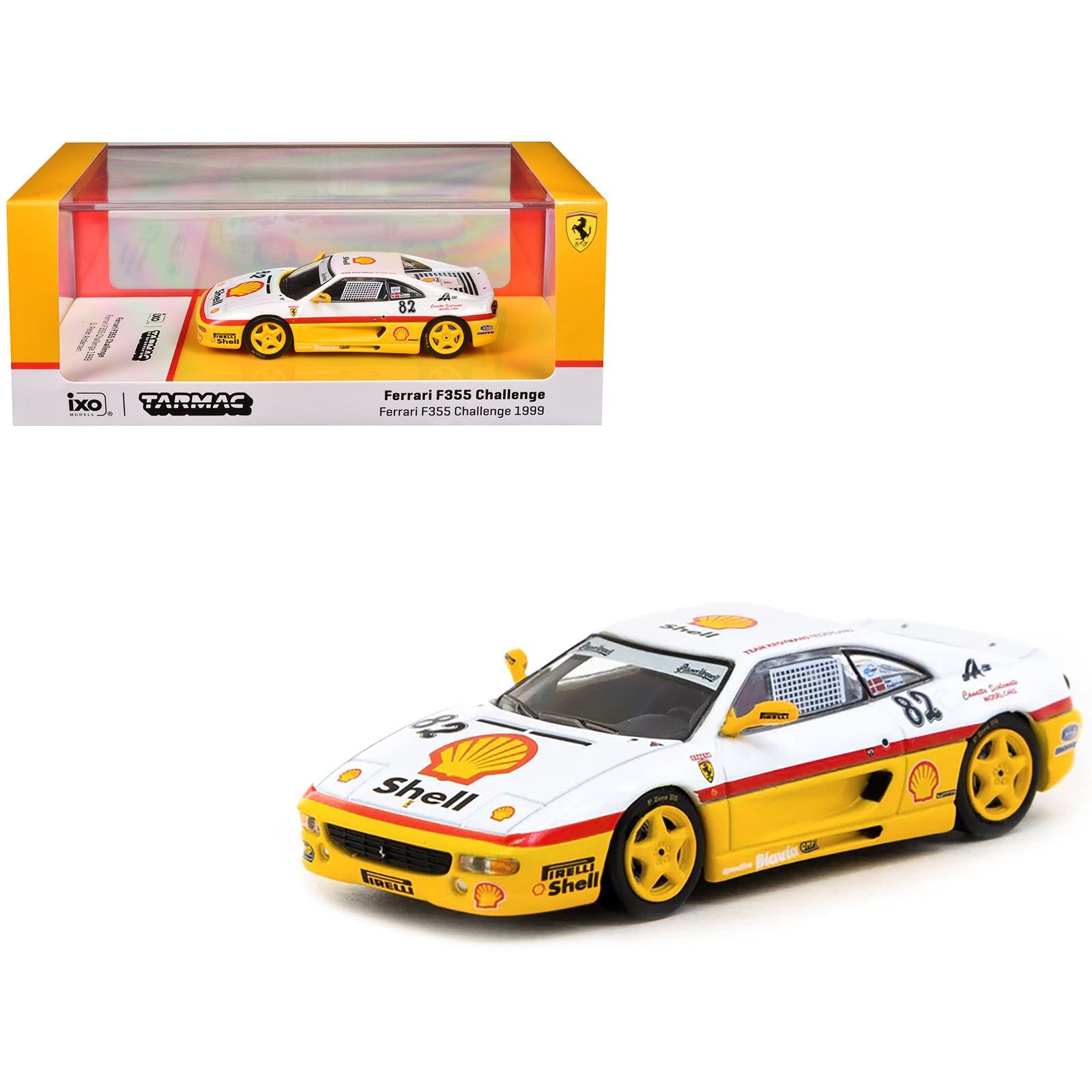 Ferrari F355 Challenge #82 Peter Andersen "Team Kroymans - Shell Oil" "Ferrari F355 Challenge" (1999) "Hobby64" Series 1/64 Diecast Model Car by Tarmac Works