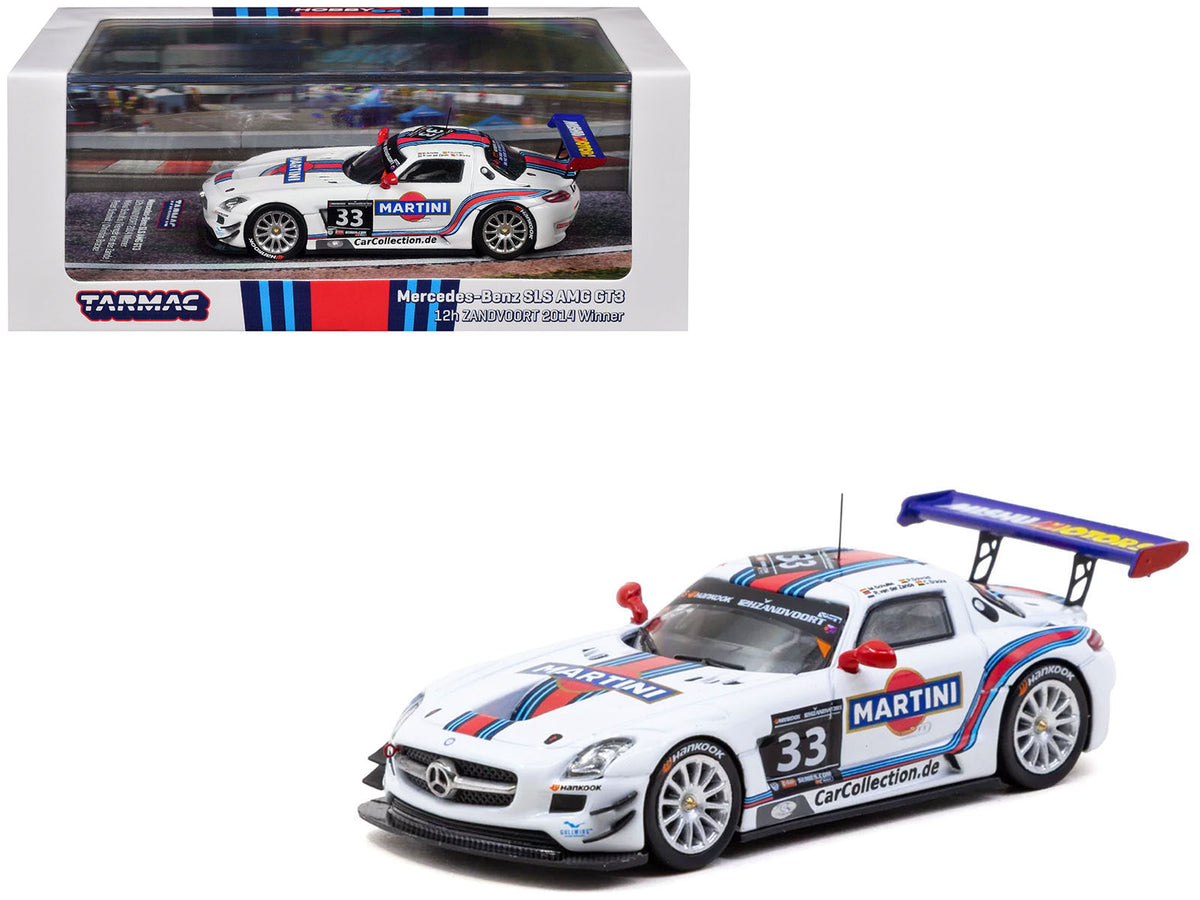 Mercedes-Benz SLS AMG GT3 #33 Mirco Schultis - Renger van der Zande - Christian Bracke - Peter Schmidt "Martini Racing" Winner "12H of Zandvoort" (2014) "Hobby64" Series 1/64 Diecast Model Car by Tarmac Works