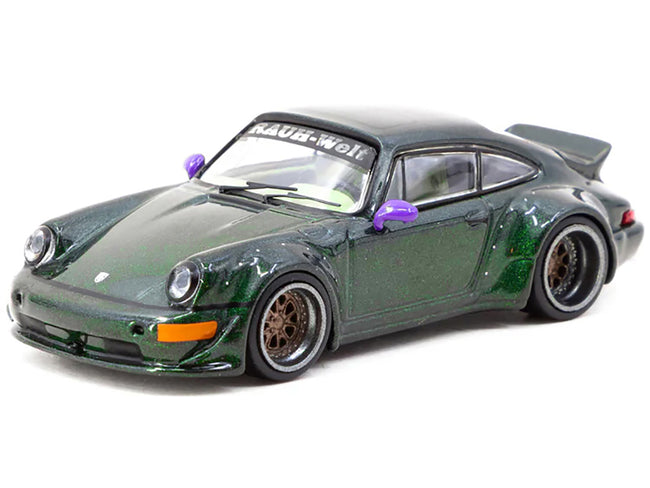 RWB 964 Green Metallic with Light Green Interior "Hobby64" Series 1/64 Diecast Model by Tarmac Works