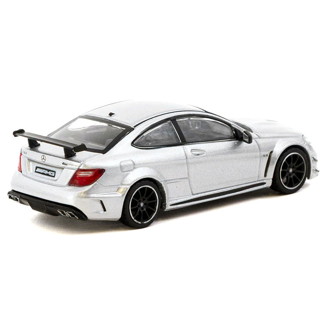Mercedes-Benz C 63 AMG Coupe Black Series Silver Metallic "Global64" Series 1/64 Diecast Model by Tarmac Works
