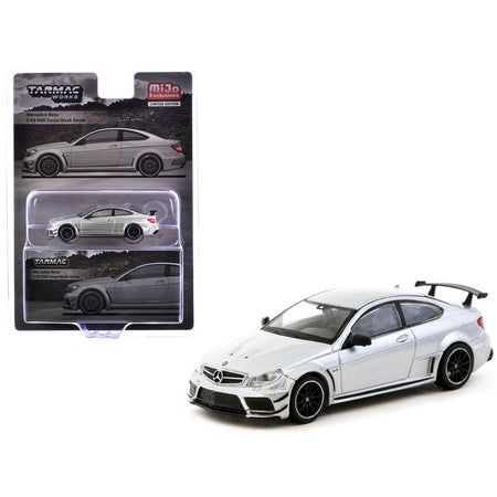 Mercedes-Benz C 63 AMG Coupe Black Series Silver Metallic "Global64" Series 1/64 Diecast Model by Tarmac Works