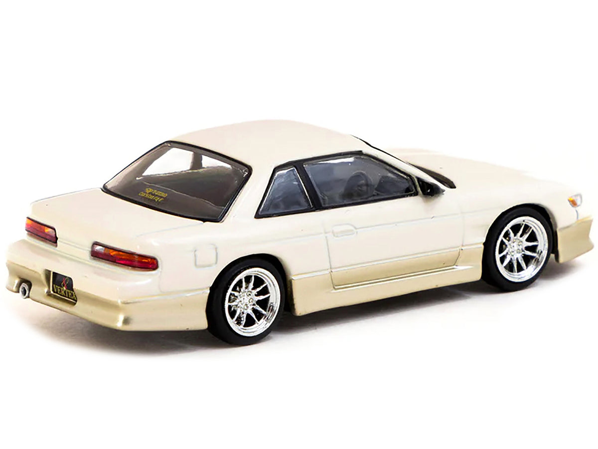 Nissan Silvia (S13) Vertex RHD (Right Hand Drive) White and Gold "Lamley Special Edition" "Global64" Series 1/64 Diecast Model by Tarmac Works