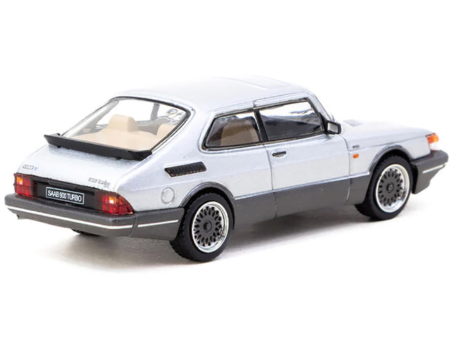 Saab 900 Turbo Silver Metallic "Global64" Series 1/64 Diecast Model by Tarmac Works