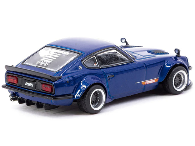 Nissan Fairlady Z S30 Widebody RHD (Right Hand Drive) "Designed by Jon Sibal" Blue Metallic "Global64" Series 1/64 Diecast Model Car by Tarmac Works