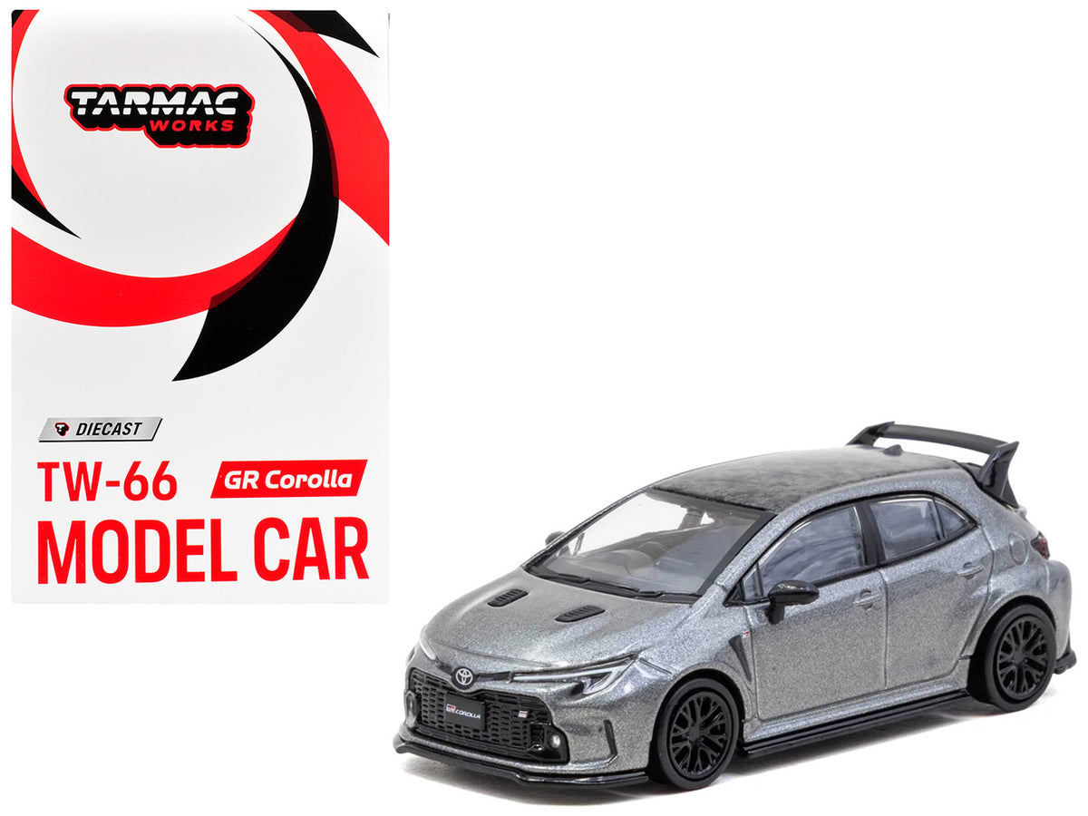 Toyota GR Corolla RHD (Right Hand Drive) Gray Metallic with Metal Oil Can Packaging "Global64" Series 1/64 Diecast Model Car by Tarmac Works