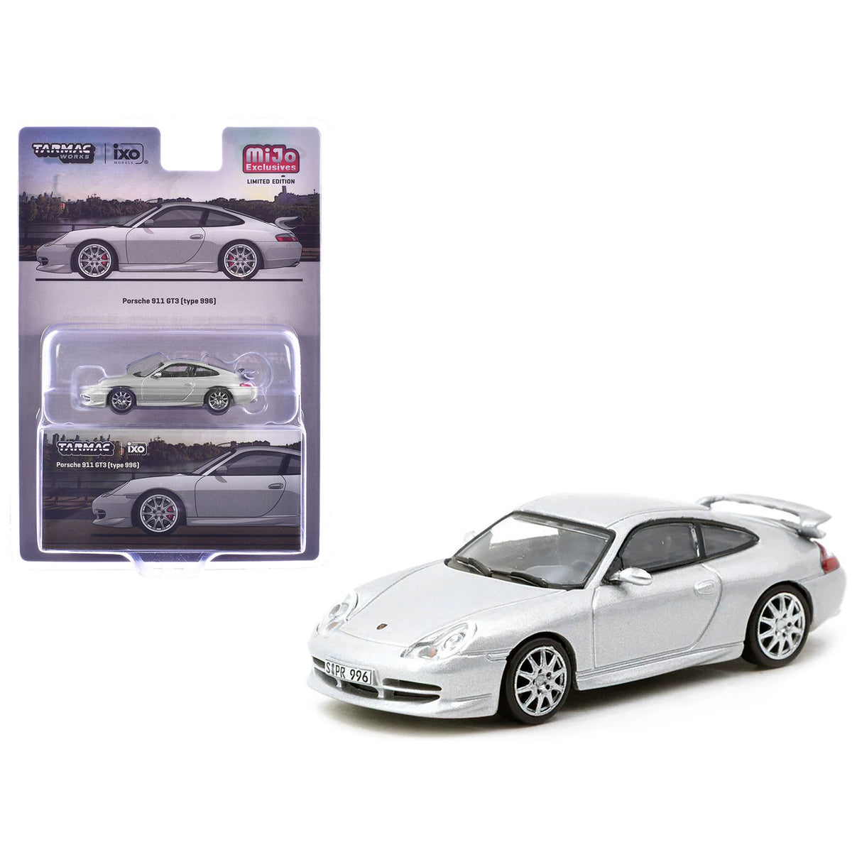 Porsche 911 GT3 (996) Silver Metallic "Global64" Series 1/64 Diecast Model by Tarmac Works