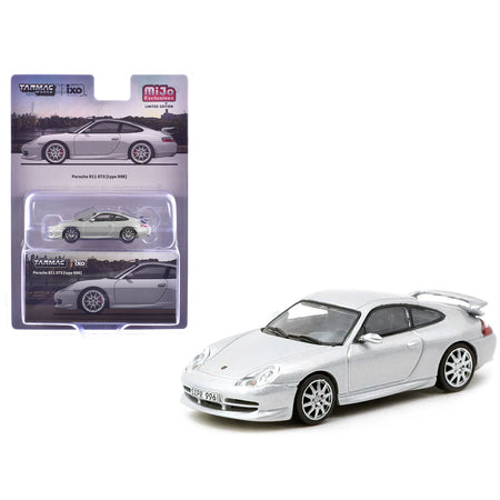 Porsche 911 GT3 (996) Silver Metallic "Global64" Series 1/64 Diecast Model by Tarmac Works