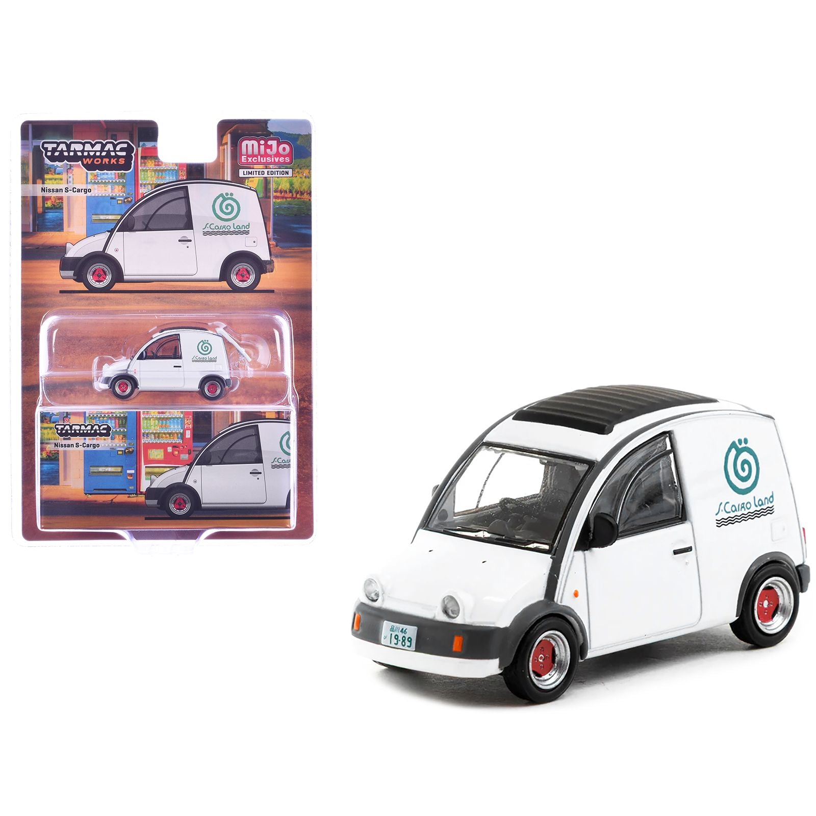 Nissan S-Cargo Van RHD (Right Hand Drive) "S-Cargo Land" White "Global64" Series 1/64 Diecast Model by Tarmac Works